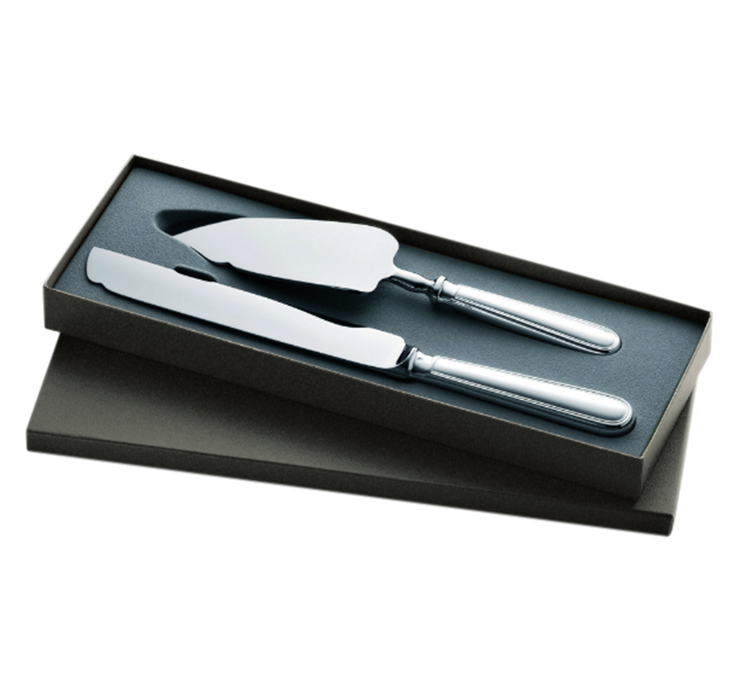 Albi Box 2 pieces shovel and cake knife in silver plated metal