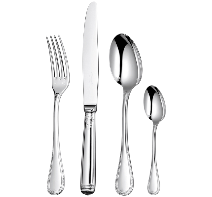 Malmaison 24 piece set for 6 people in silver metal