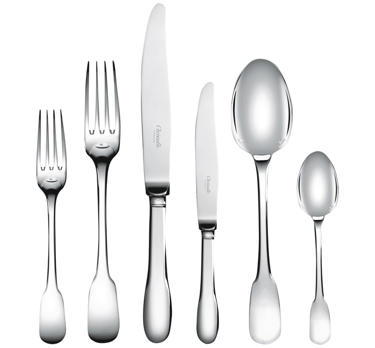 Cluny 36-piece set for 6 people in silver plated metal