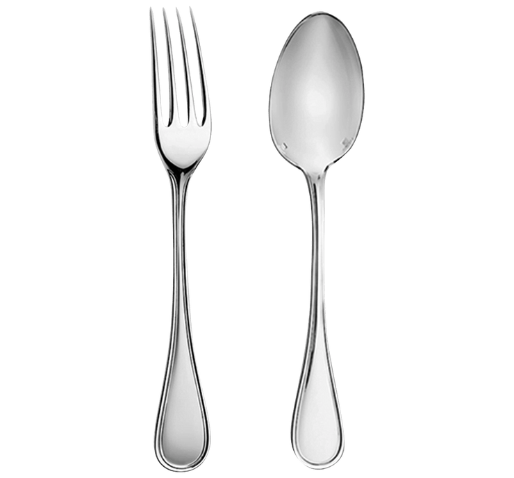 Albi Box of 2 silver plated metal cutlery