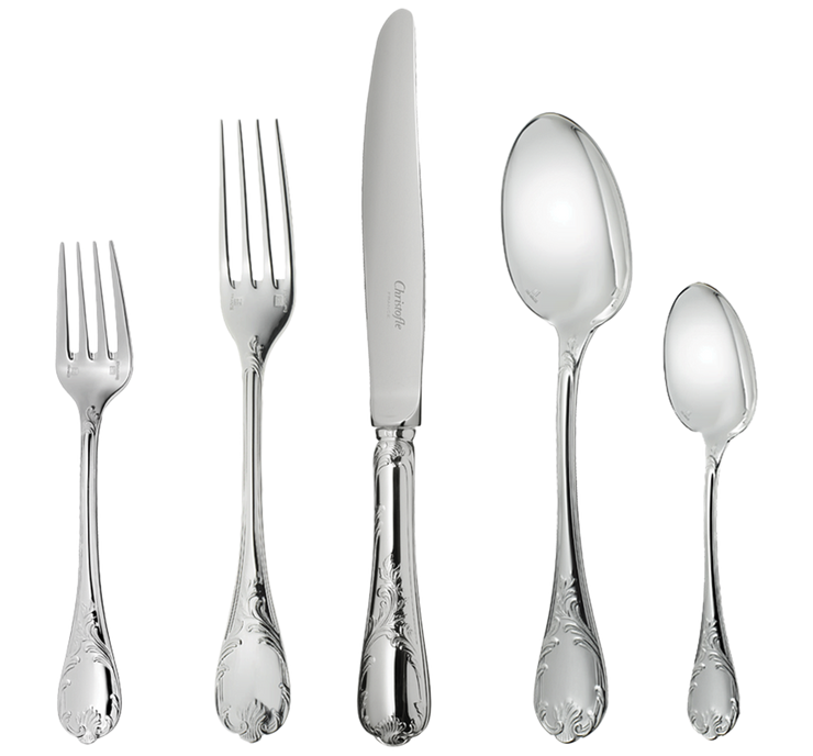 Marly Individual 5-piece set in silvery metal
