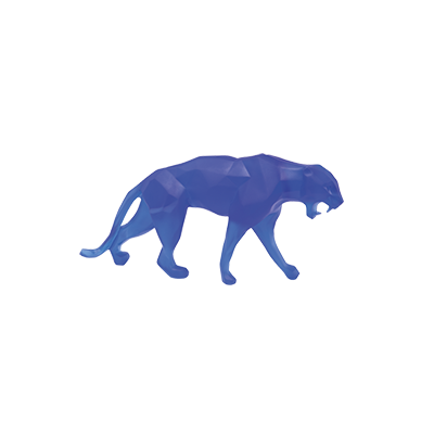 Wild Panther bleue petit modele de Richard Orlinski