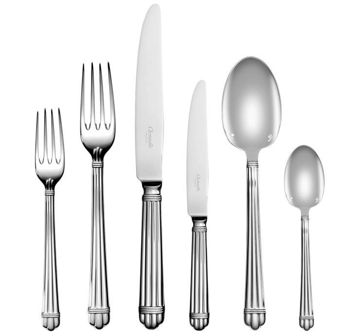 Aria 24-piece set for 6 people in silver metal