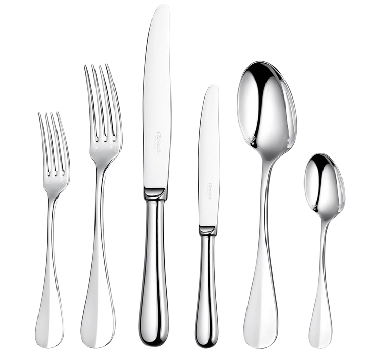 Fidelio 48-piece table set for 12 people in silver metal