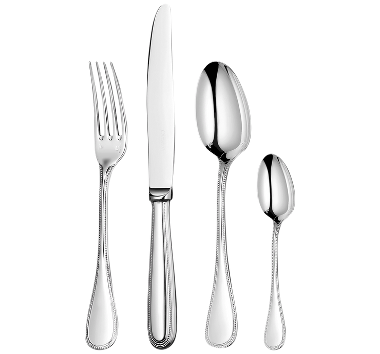 Set for 6 persons (24 pieces) in steel Pearls Steel