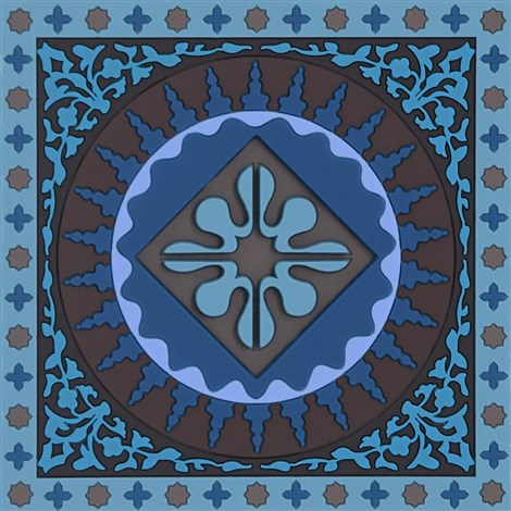 Sous-verre Mosaic Bleu
