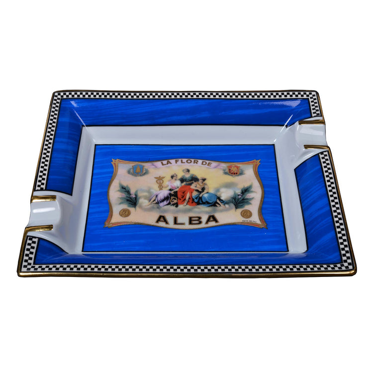 Cendrier en Porcelaine "Flor de Alba" - Bleu