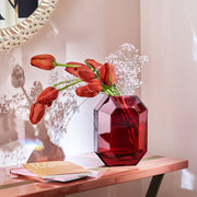 Octogone Vase Rouge